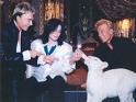 Michael Jackson feeds goat.